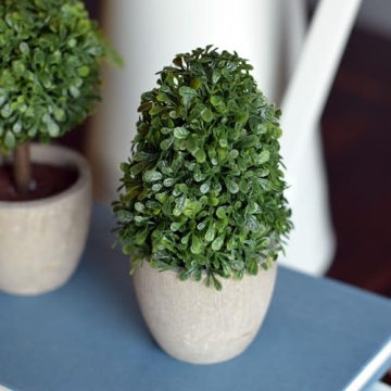 Realistic Faux Boxwood Topiary Set of 3 for Stunning Decor