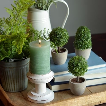 Realistic Faux Boxwood Topiary Set of 3 for Stunning Decor