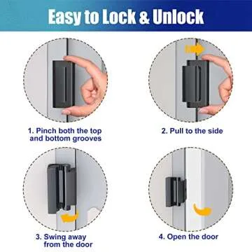 Door Reinforcement Lock Withstands 800lbs of Force - Black Extra Child Proof Door Lock with 8 Screws Prevents Unauthorized Entry,Add a Door Security Lock for Home Safety & Privacy