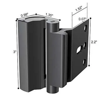 Door Reinforcement Lock Withstands 800lbs of Force - Black Extra Child Proof Door Lock with 8 Screws Prevents Unauthorized Entry,Add a Door Security Lock for Home Safety & Privacy