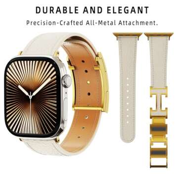 Leather Magnetic Watch Band Compatible with Apple Watch Ultra Band 49mm 46mm 45mm 44mm 42mm 41mm 40mm 38mm,Designer Replacement Strap for Women Men iWatch Ultra 2/Ultra/SE/Series 9/8/7/6/5/4/3/2/1