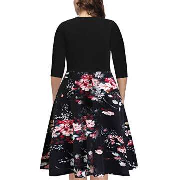 Elegant Plus Size A-Line Swing Dress with Pockets - BEDOAR
