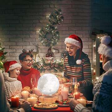 VGAzer Levitating Moon Lamp,Floating and Spinning in Air Freely with 3D Printing LED Moon Lamp Has 2...