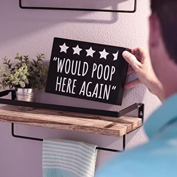 Funny Bathroom Review Sign - Would Poop Here Again Decor