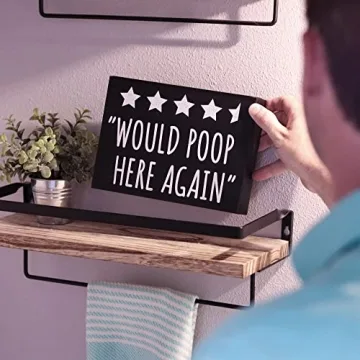 Funny Bathroom Review Sign - Would Poop Here Again Decor