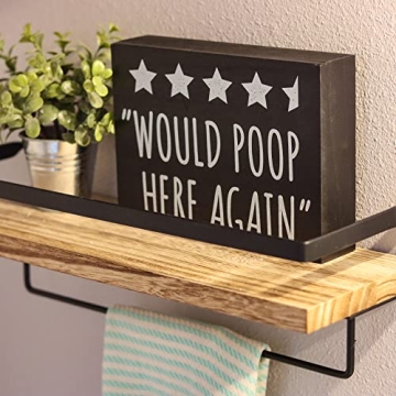 Funny Bathroom Review Sign - Would Poop Here Again Decor