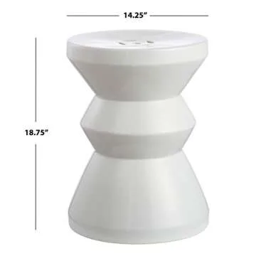 Safavieh Larsa Light Blue Ceramic Garden Stool – Stylish 19-inch Accent