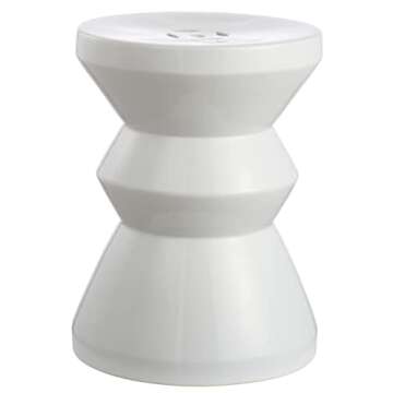 SAFAVIEH ACS4576A Home Larsa Light Blue Ceramic 19-inch Indoor/Outdoor Side Table Garden Stool