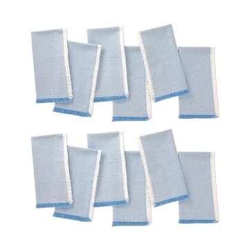 Folkulture Cloth Napkins Set of 12 Cotton, 18" X 18" Dinner Napkins or Table Napkins for Parties, De...