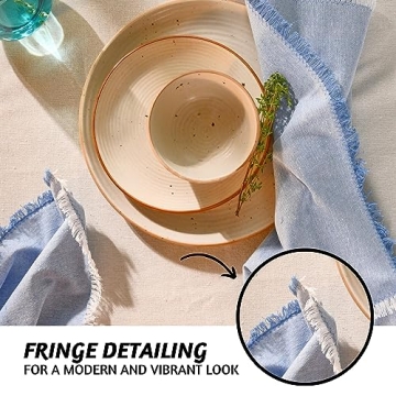 Folkulture Cotton Napkins Set of 12 for Elegant Table Settings