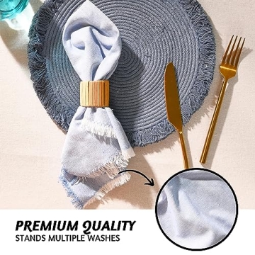 Folkulture Cotton Napkins Set of 12 for Elegant Table Settings