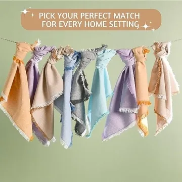 Folkulture Cotton Napkins Set of 12 for Elegant Table Settings