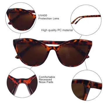 MUTYNE Cat Eye Sunglasses for Women with UV400 Protection