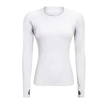 LUYAA Yoga Shirts for Women Long Sleeve Slim Fit Seamless Athletic Tops Stretchy Sports Shirts with ...