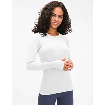 LUYAA Women's Long Sleeve Active Sports Shirt with Thumb Holes