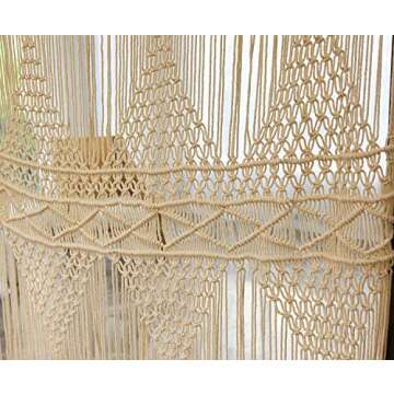 Flber Macrame Curtain For windows doorways Large macrame Wall Hanging Wedding Boho Wall Decor, 50" Wx 75" H