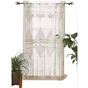 Flber Macrame Curtain For windows doorways Large macrame Wall Hanging Wedding Boho Wall Decor, 50" Wx 75" H