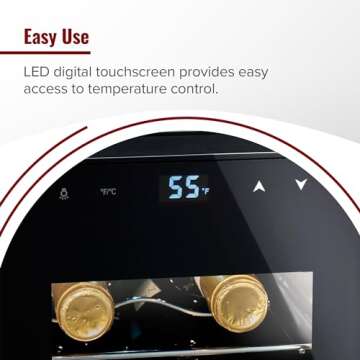 Wine Enthusiast 6-Bottle Countertop Wine Cooler - Mini Fridge for Kitchen with 3 Shelves, Adjustable Temperature Control, & Energy Efficient Cooling Beverage Refrigerator