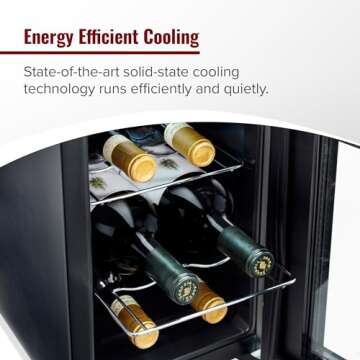 Wine Enthusiast 6-Bottle Countertop Wine Cooler - Mini Fridge for Kitchen with 3 Shelves, Adjustable Temperature Control, & Energy Efficient Cooling Beverage Refrigerator
