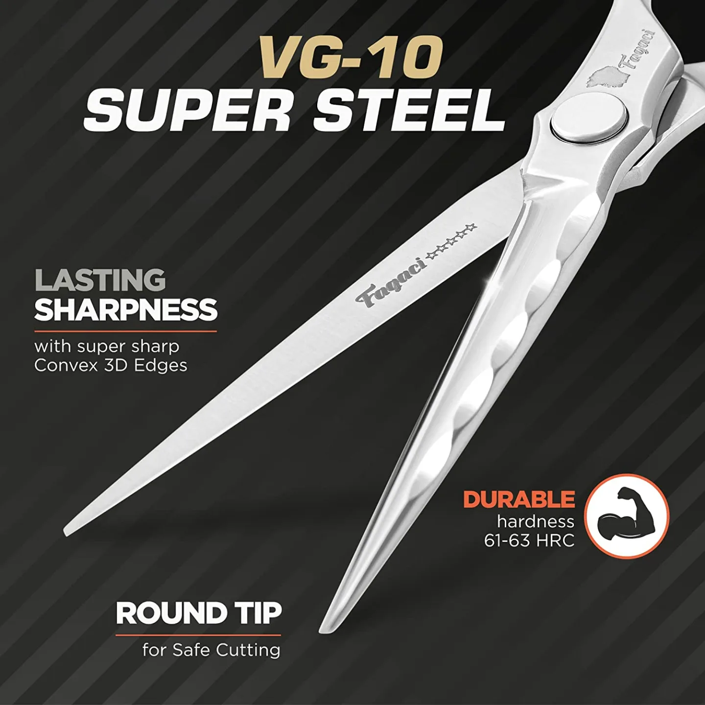 Fagaci 6" Professional Hair Scissors with Razor Blades