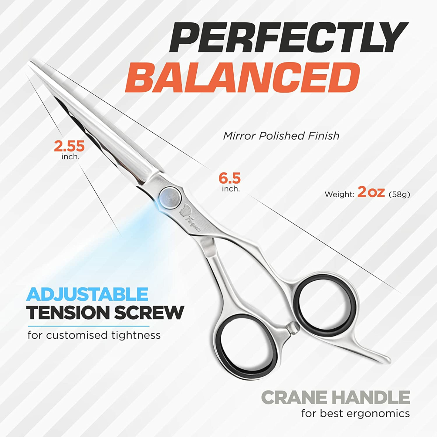 Fagaci 6" Professional Hair Scissors with Razor Blades