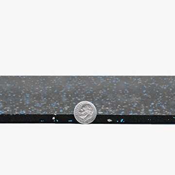 Flooring Inc 1/4" Tough Rubber Flooring Roll | Flexible Recycled Rubber Gym Floor Mats for Home Gym | Heavy Duty Rubber Mat for Home Gyms, Sheds, Horse Stall Mat or Trailer | 4’x10’ | Blue/Gray