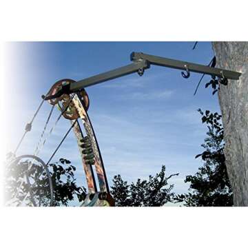 HME Durable Secure Convenient Portable Folding Tree Stand Bow Hanger w/Two Accessory Hooks - Extends to 20", Folds to 10", 3 Pack