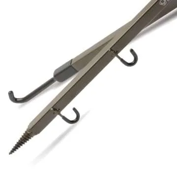 HME Durable Secure Convenient Portable Folding Tree Stand Bow Hanger w/Two Accessory Hooks - Extends to 20", Folds to 10", 3 Pack