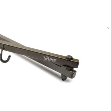 HME Durable Secure Convenient Portable Folding Tree Stand Bow Hanger w/Two Accessory Hooks - Extends to 20", Folds to 10", 3 Pack