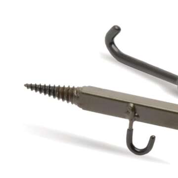 HME Durable Secure Convenient Portable Folding Tree Stand Bow Hanger w/Two Accessory Hooks - Extends to 20", Folds to 10", 3 Pack