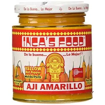 Inca's Food Aji Amarillo Paste - Hot Yellow Pepper Paste, 7.5 Oz Jar - Product of Peru (Pack of 2)