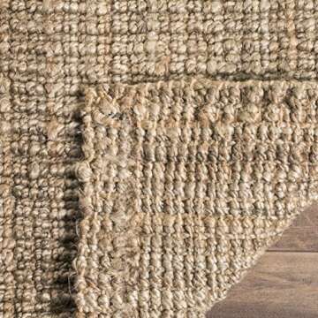 SAFAVIEH Natural Fiber Collection Runner Rug - 2'6" x 6', Natural & Grey, Handmade Chunky Textured Jute 0.75-inch Thick, Ideal for High Traffic Areas in Living Room, Bedroom (NF447M)