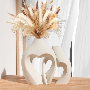 Zormon White Heart Shaped Vases - Set of 2 Nordic Decor