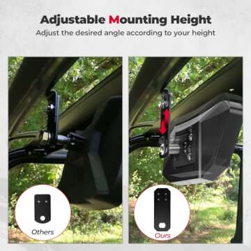 KEMIMOTO Adjustable Rear View Mirror for UTVs