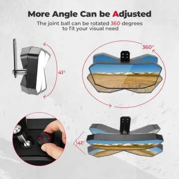 KEMIMOTO Adjustable Rear View Mirror for UTVs