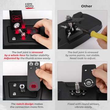 KEMIMOTO Adjustable Rear View Mirror for UTVs