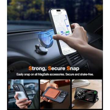 TORRAS Strong Magnetic & Seamless Stand for iPhone 15 Pro Max Case, Fit for MagSafe, Mil-Grade Drop Protection, Adjustable Kickstand Phone Case for iPhone 15 Pro Max, Slim Frosted Matte Black