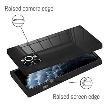 LSL Case Compatible with iPhone 11 Pro Max Black Soft TPU Bumper Anti-Drop Anti-Scratch Shock Absorption Protective Wireless Slim Cover Compatible with iPhone 11 Pro Max for Women Girls Men