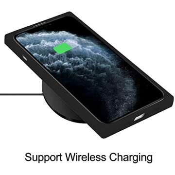 LSL Case Compatible with iPhone 11 Pro Max Black Soft TPU Bumper Anti-Drop Anti-Scratch Shock Absorption Protective Wireless Slim Cover Compatible with iPhone 11 Pro Max for Women Girls Men