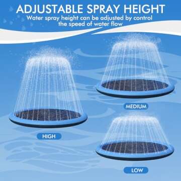 YAUNGEL Splash Pad for Dogs, 87in Non-Slip Sprinkler for 0.55mm Thickened Durable and Foldable Dog Pool Inflatable Summer Outdoor Water Toys for Dogs, Blue