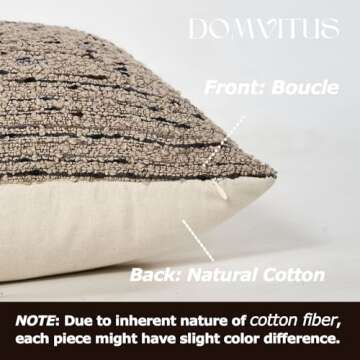 DOMVITUS Boucle Pillow Covers, 18x18 Throw Pillow Covers Couch Pillows for Living Room, Decorative Neutral Farmhouse Pillow Covers Textured Accent Pillow Covers, 1PC, Smokey Taupe