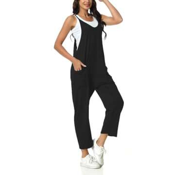HAILTH Rompers for Women Casual Summer Jumpsuits Sleeveless Loose Spaghetti Strap Baggy Overalls Jumpers with Pockets Free People Jumpsuit Dupes 2023New