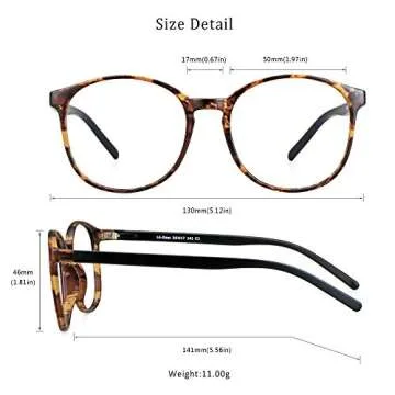 LifeArt Blue Light Blocking Glasses, Anti Eyestrain, Computer Reading Glasses, Gaming Glasses, TV Glasses for Women Men, Anti Glare (Tortoise, 2.00 Magnification)