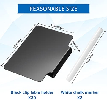 32 Basket Labels Clip Set with Chalk Markers for Organizing