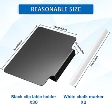 32 Basket Labels Clip Set with Chalk Markers for Organizing