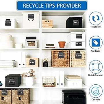 32 Basket Labels Clip Set with Chalk Markers for Organizing