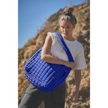 Puffer Quilted Shoulder Bag for Women Padding Shoulder Bag Puffy Hobo Bag Trendy Tote Bag 2025