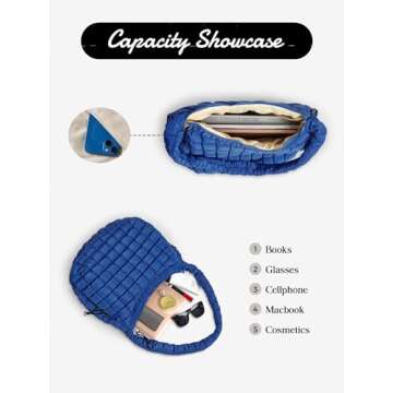 Puffer Quilted Shoulder Bag for Women Padding Shoulder Bag Puffy Hobo Bag Trendy Tote Bag 2025