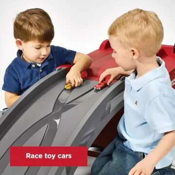 Radio Flyer Ride On Kids Toy, Indoor and Outdoor Sport Car with Ramp, 500, Red