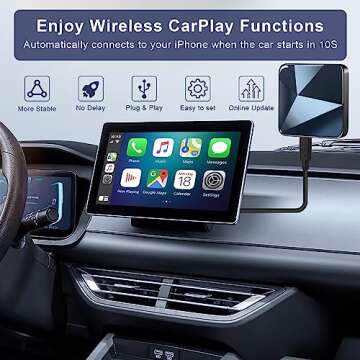 Wireless CarPlay Adapter Dongle for iPhone - Wireless Dongle for Factory Wired CarPlay Cars from 2017, Fit for USB C and A, Plug and Play, Auto Connection